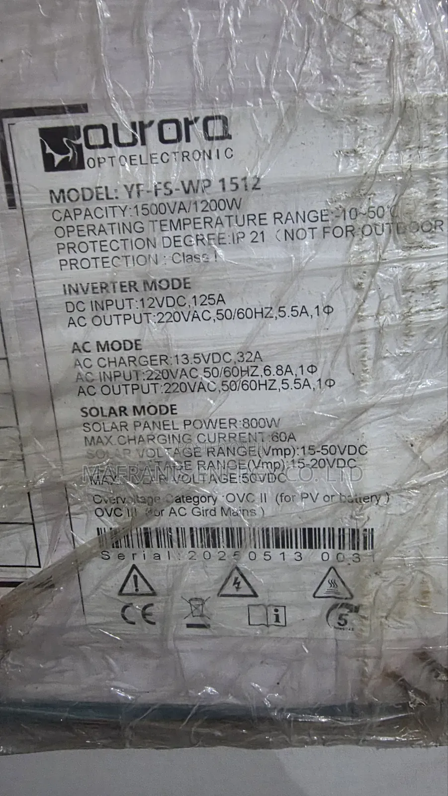 1.5kva 12v Aurora Solar Inverter