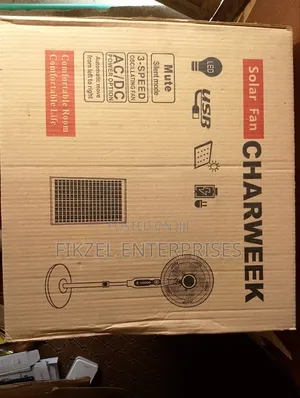 16 Inches Charweek Remote Controlled Rechargeable Solar Fan