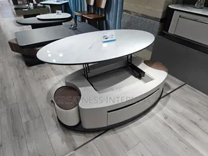 Luxurious Modern Oval Lift-Top Coffee Table