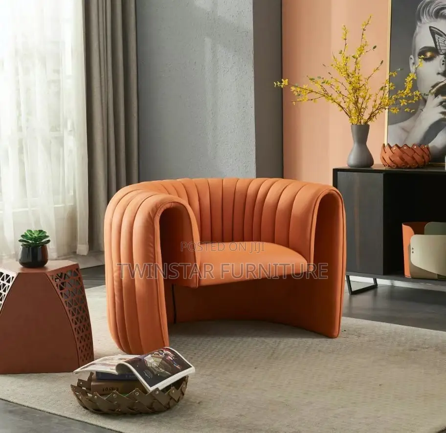 New Modern Single Leather Accent Chair