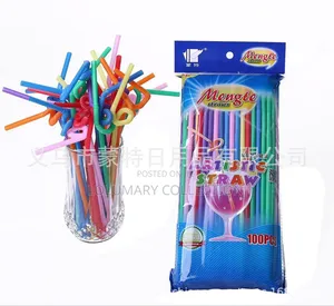 100pcs Colorful Bendable Drinking Straws – Party Kids Fun Straws