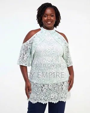 Mint Lace Cold Shoulder Top
