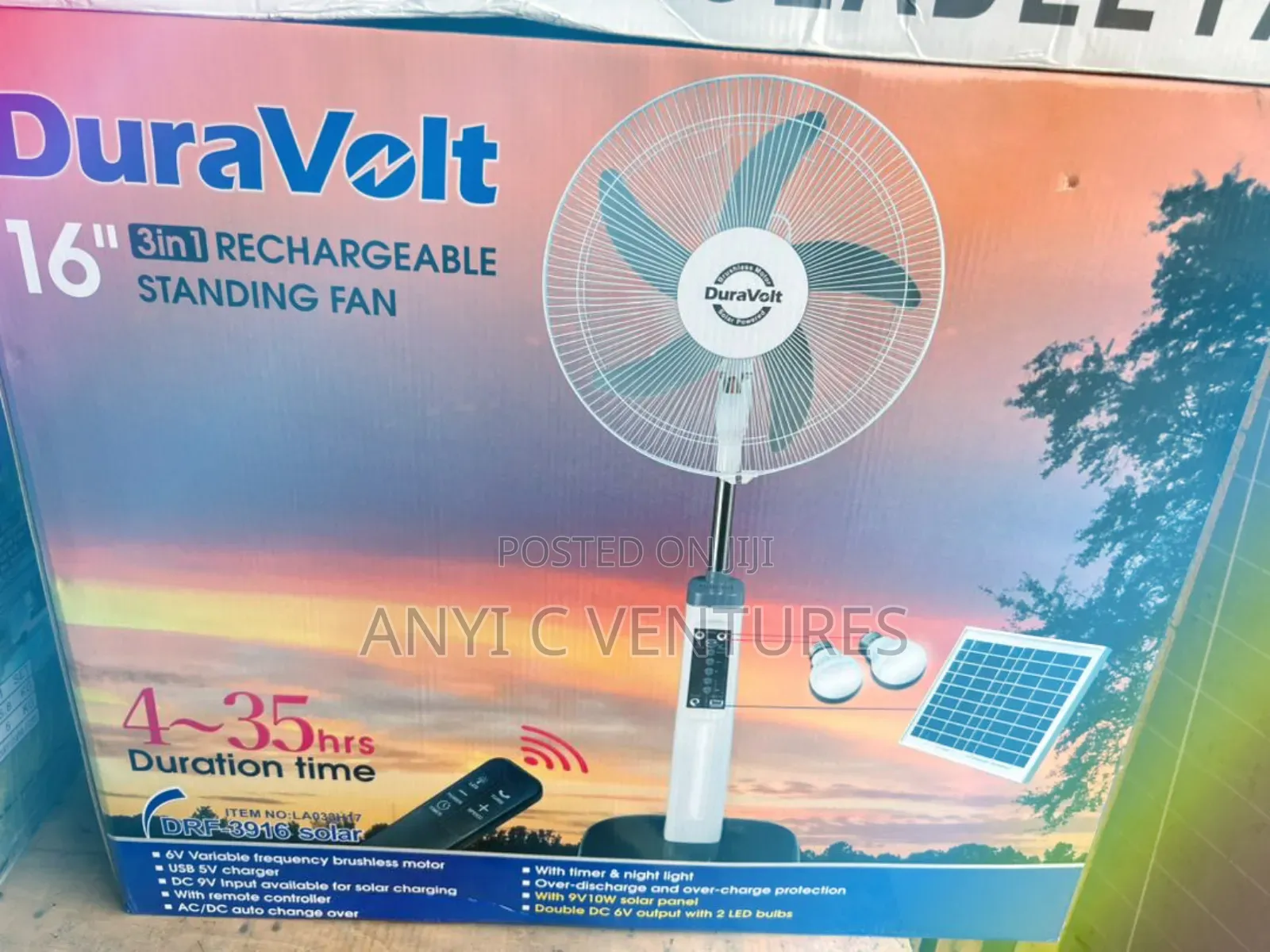 Duravolt Solar Standing Fan