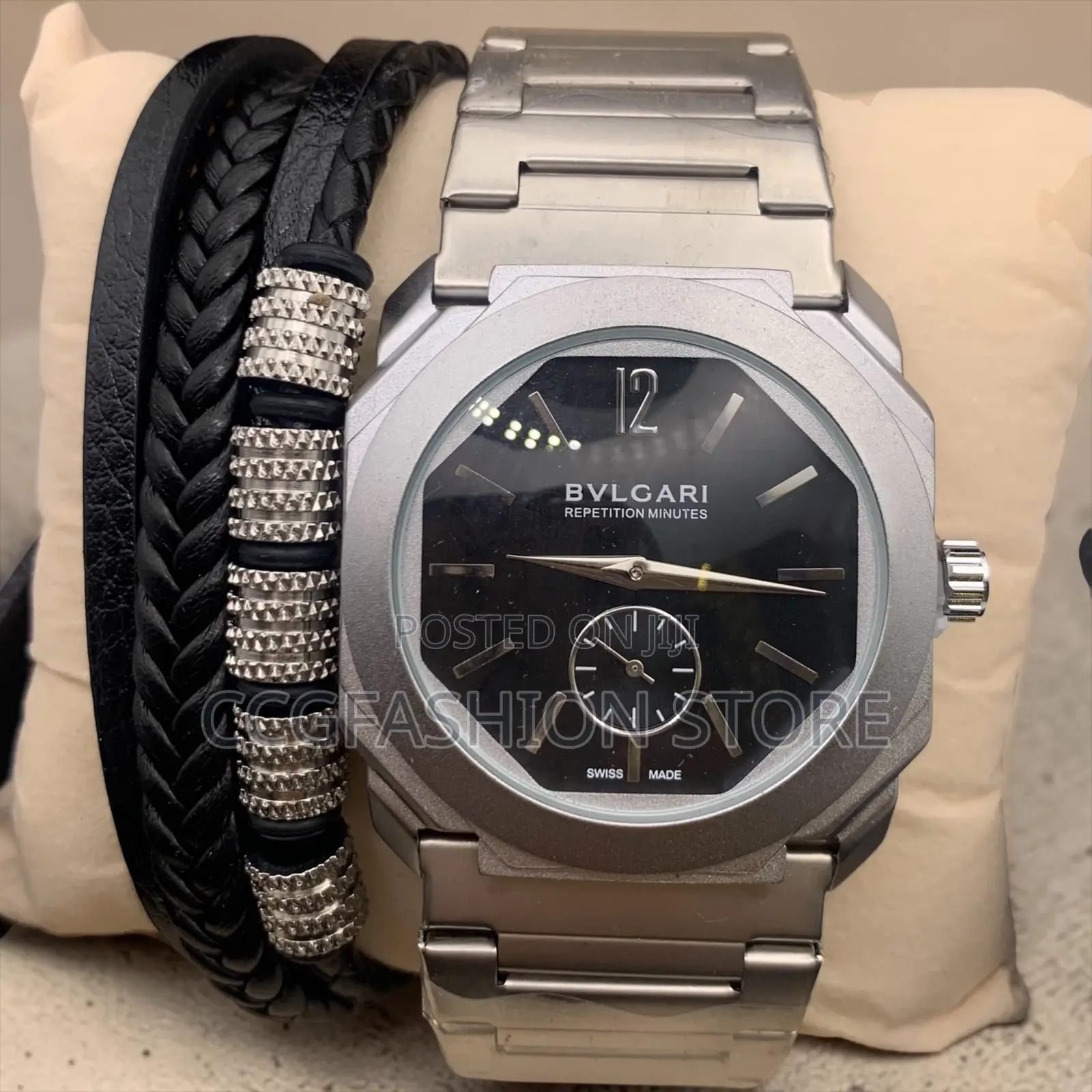 Bv Wristwatch and Bracelets Set