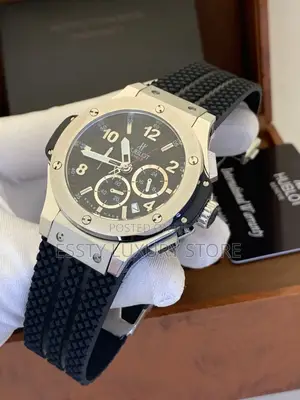 High Quality Hublot Chronograph All Black Rubber Strap Wrist Watch