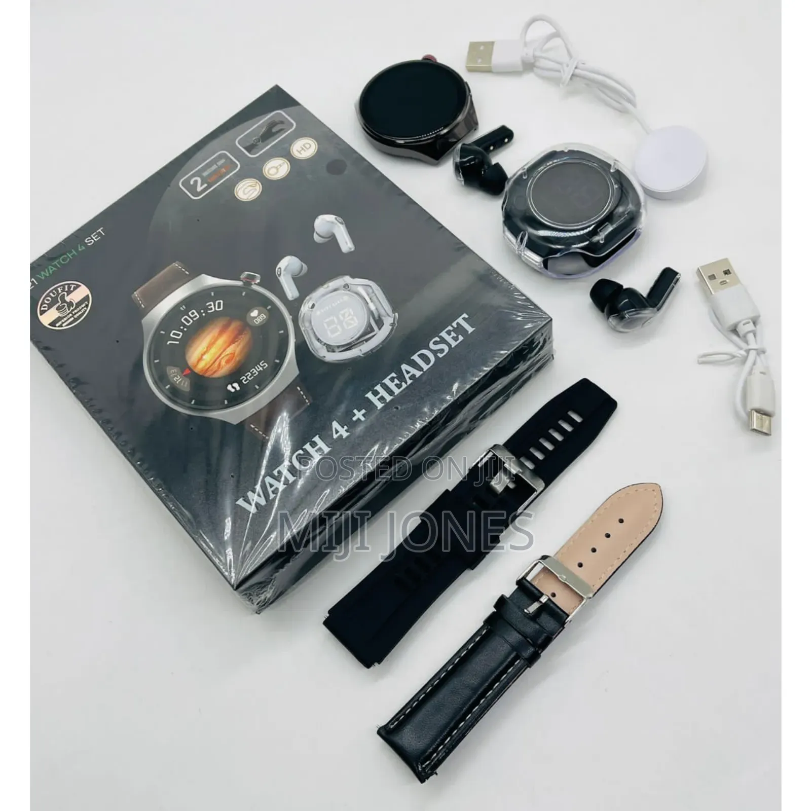 "D21 Smartwatch Bundle - Round Structured Design Accessories"