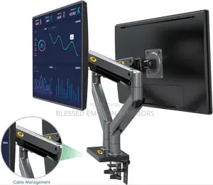 Full Motion Swivel Dual Monitor Mount for 22”-32”- Black (G35)