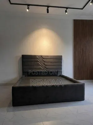 4.5by6 Dark Grey Upholstered Bedframes