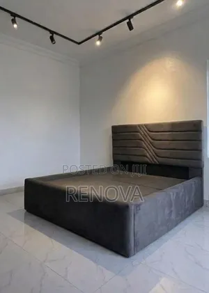 4.5by6 Dark Grey Upholstered Bedframes