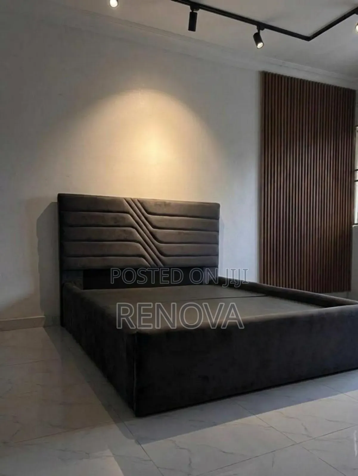4.5by6 Dark Grey Upholstered Bedframes