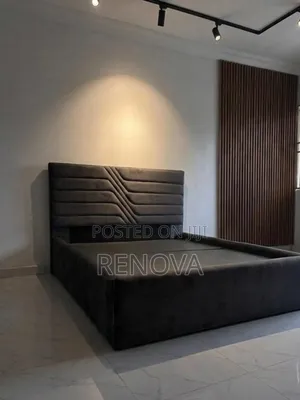 4.5by6 Dark Grey Upholstered Bedframes