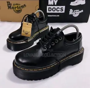 Dr. Martens Double High-Sole Shoes - Smooth Leather Platform Shoes.