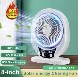 3 In 1 Duravolt Solar Rechargeable Fan