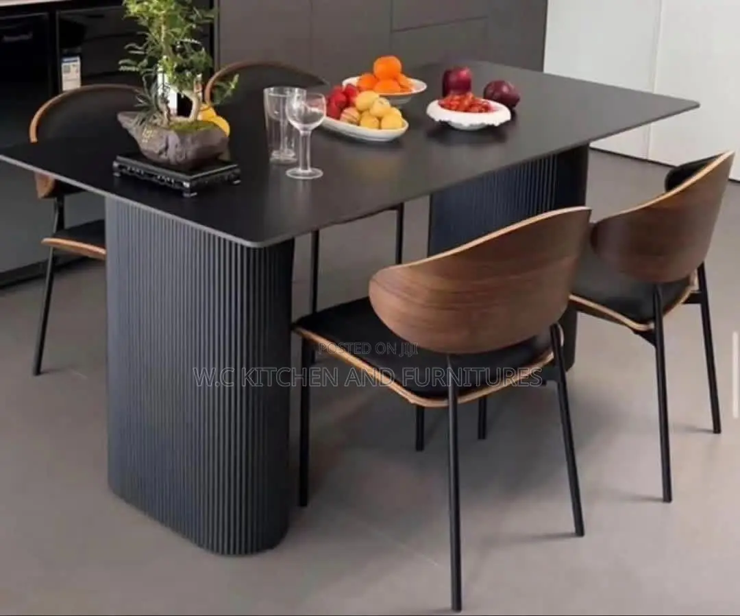 Modern Wood Black Dining Set