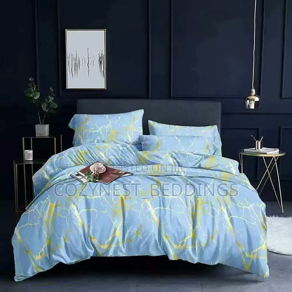 Blue Marble Bedsheet With Pillowcases Set (4x6)