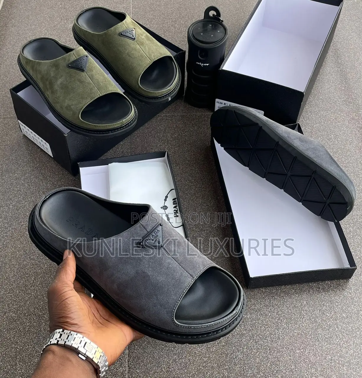 Original Prada Suede Slippers