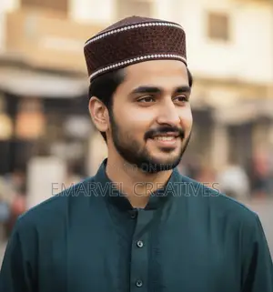 Embroidered Kufi Cap: Traditional Muslim Style, 22.5 Inch
