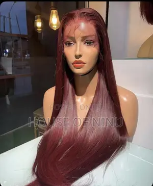 30 Inches Burgundy Vietnamese Bone Straight Unit With Hd Frontal