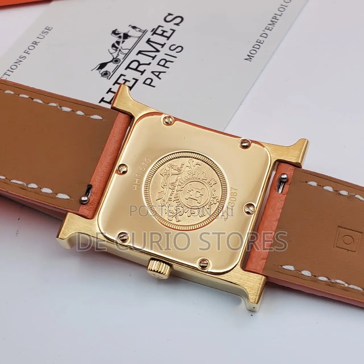 Hermes Unisex Leather Strap Battery Power