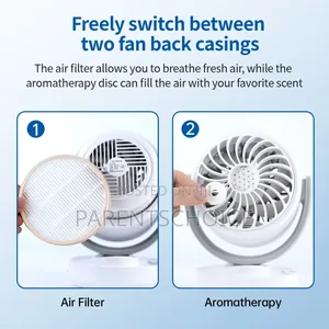 Rechargeable Table Fan With Dust Filter Aroma