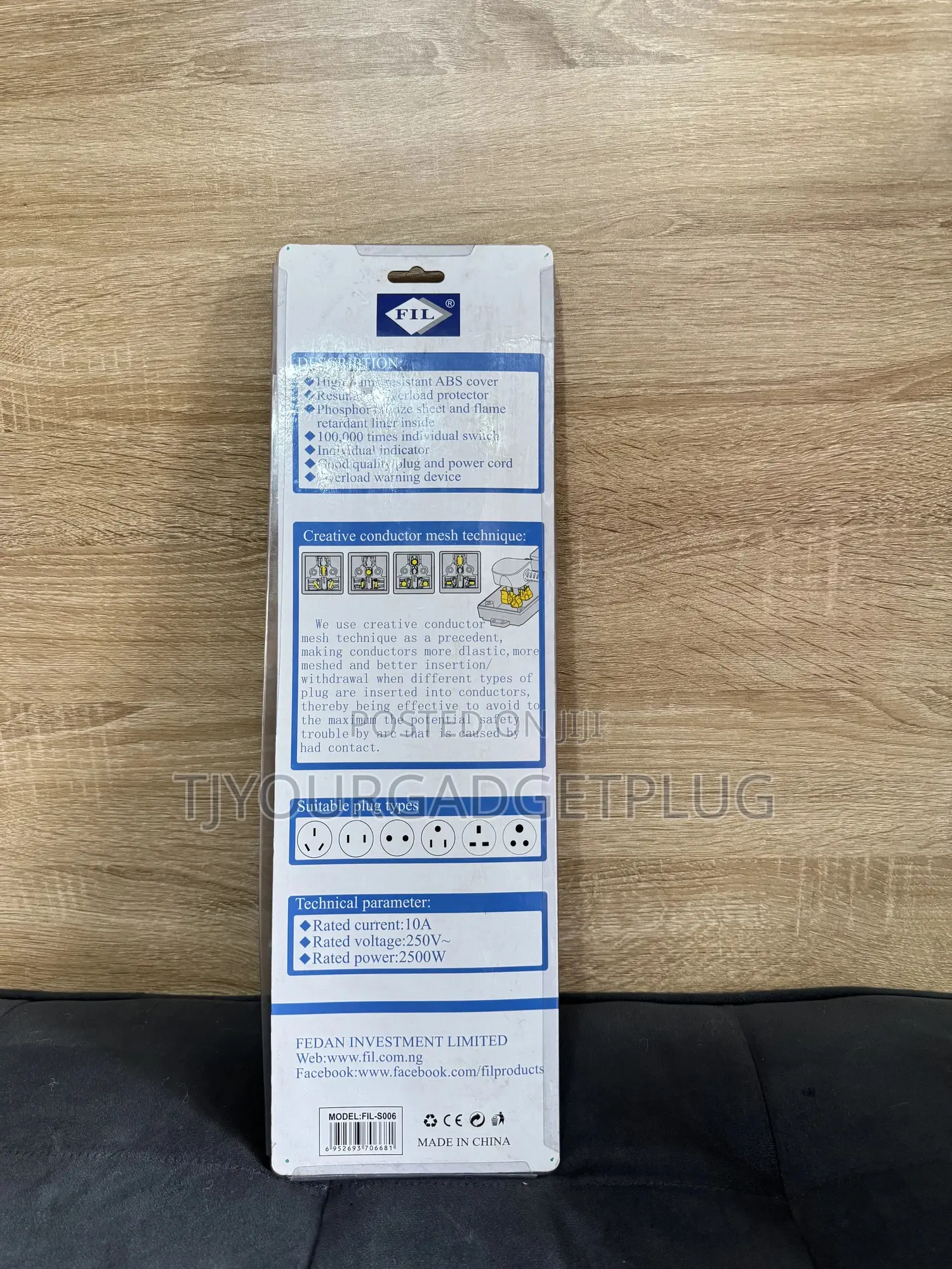 Fil-360 8-Way Surge Protector Extension