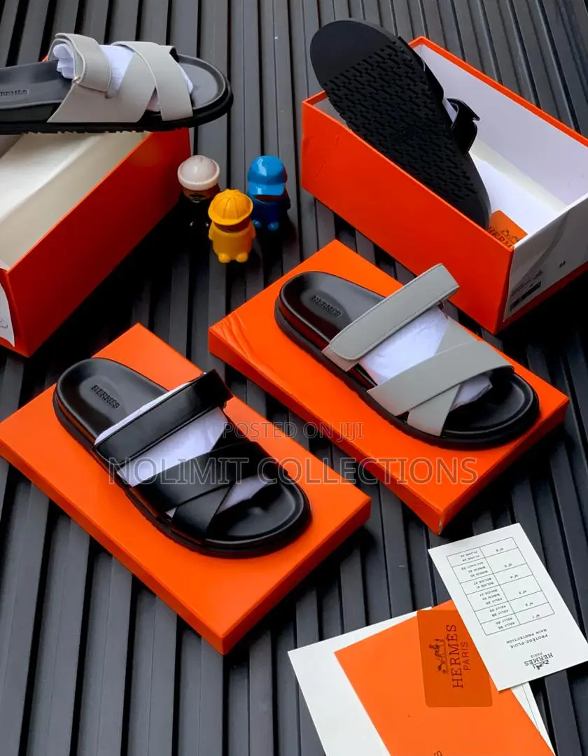 Hermes Chypre Leather Slides