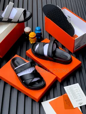 Hermes Chypre Leather Slides