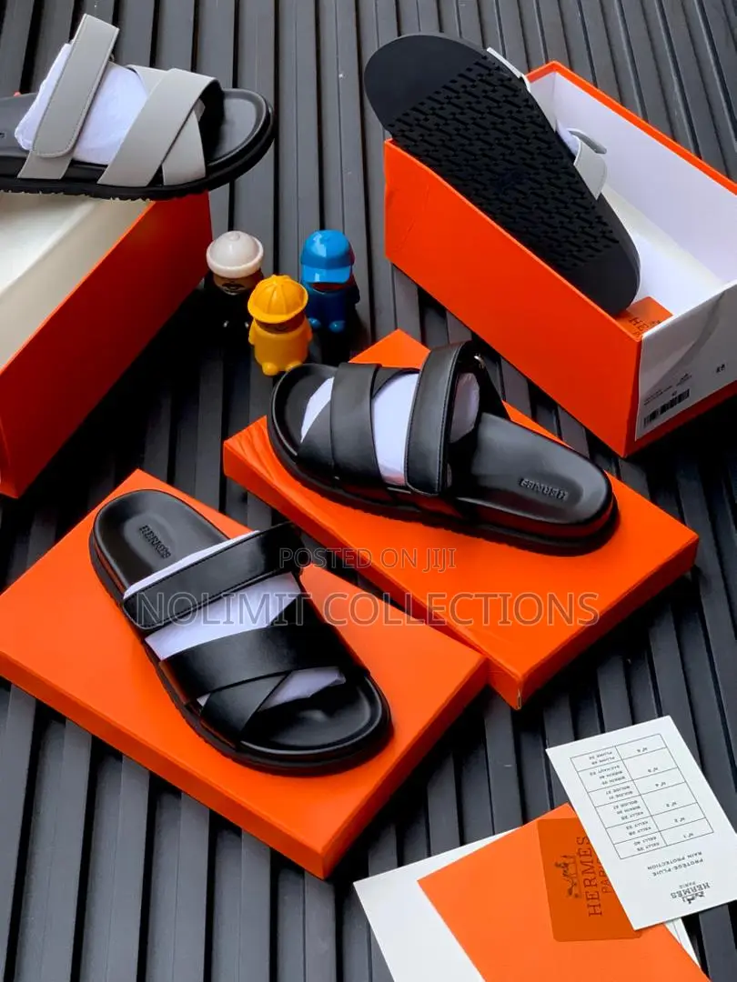 Hermes Chypre Leather Slides
