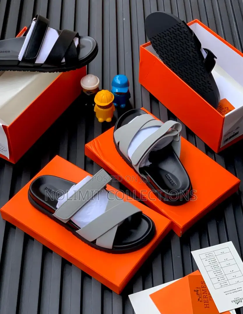 Hermes Chypre Leather Slides