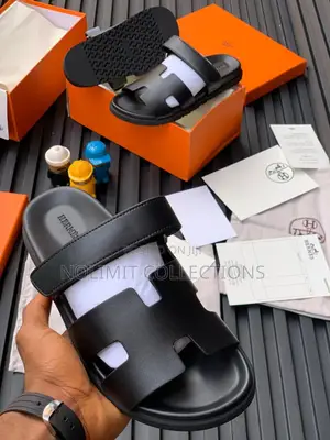 Hermes Chypre Leather Slides