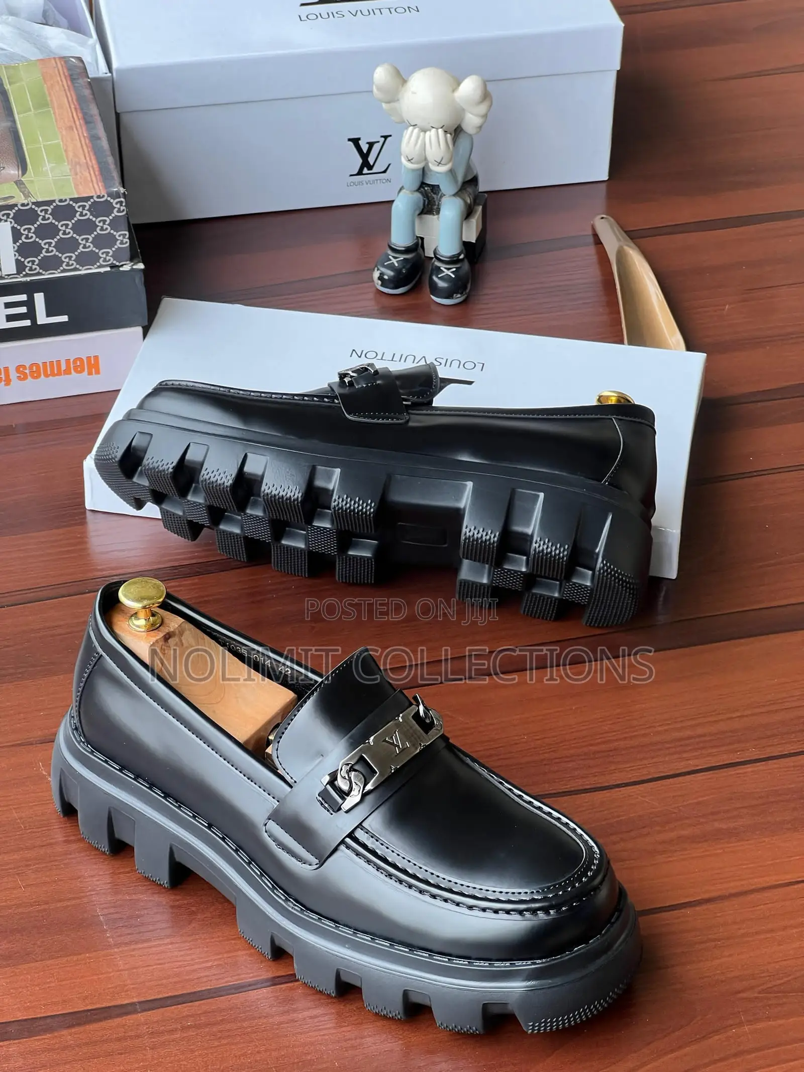 Louis Vuitton Leather Checker Line Loafers