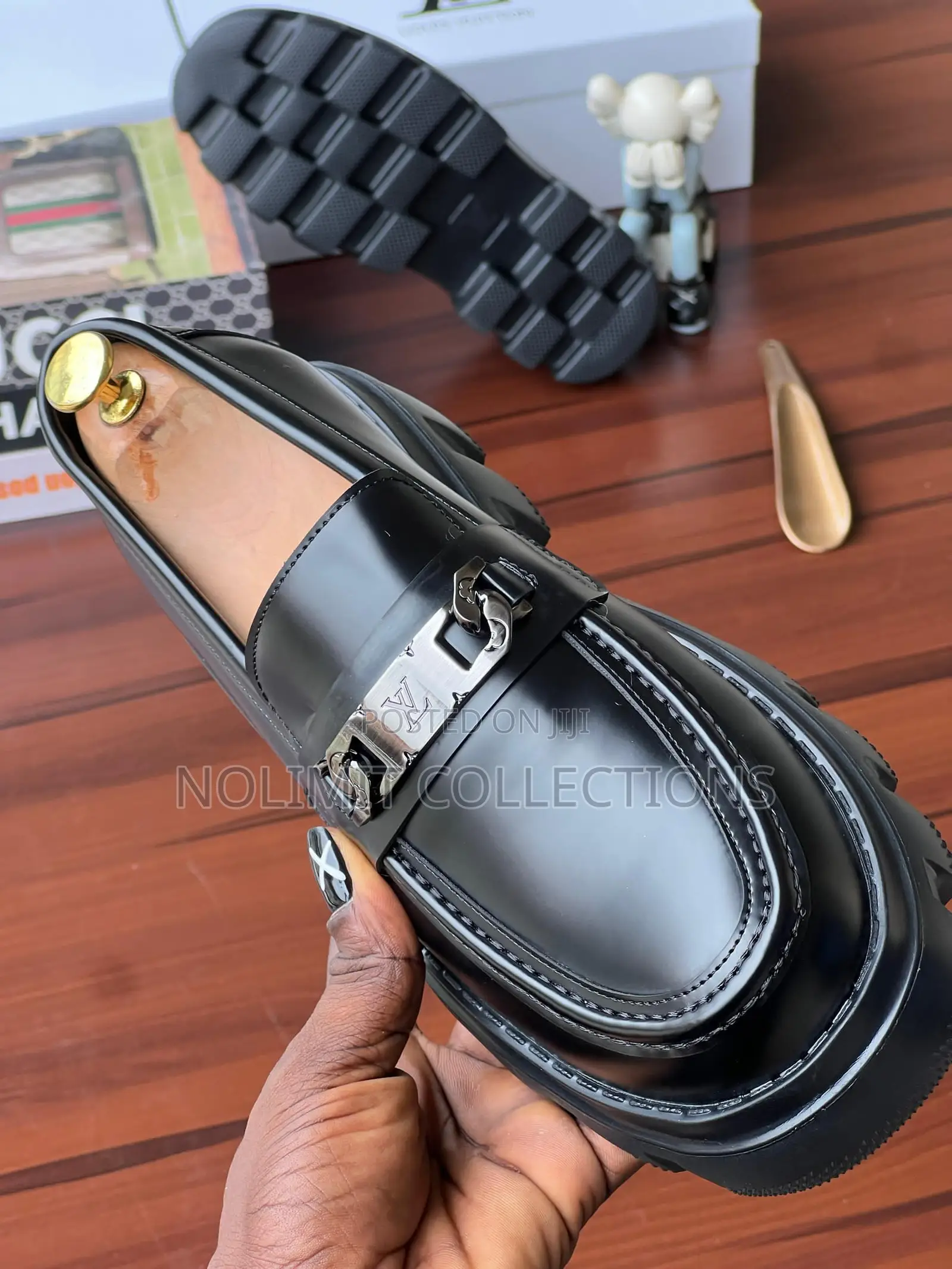 Louis Vuitton Leather Checker Line Loafers