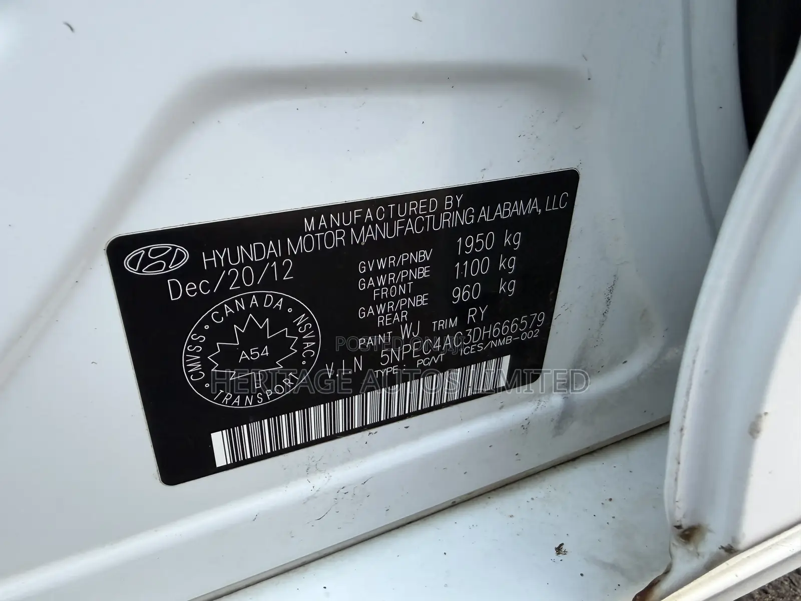 Hyundai Sonata 2013 White