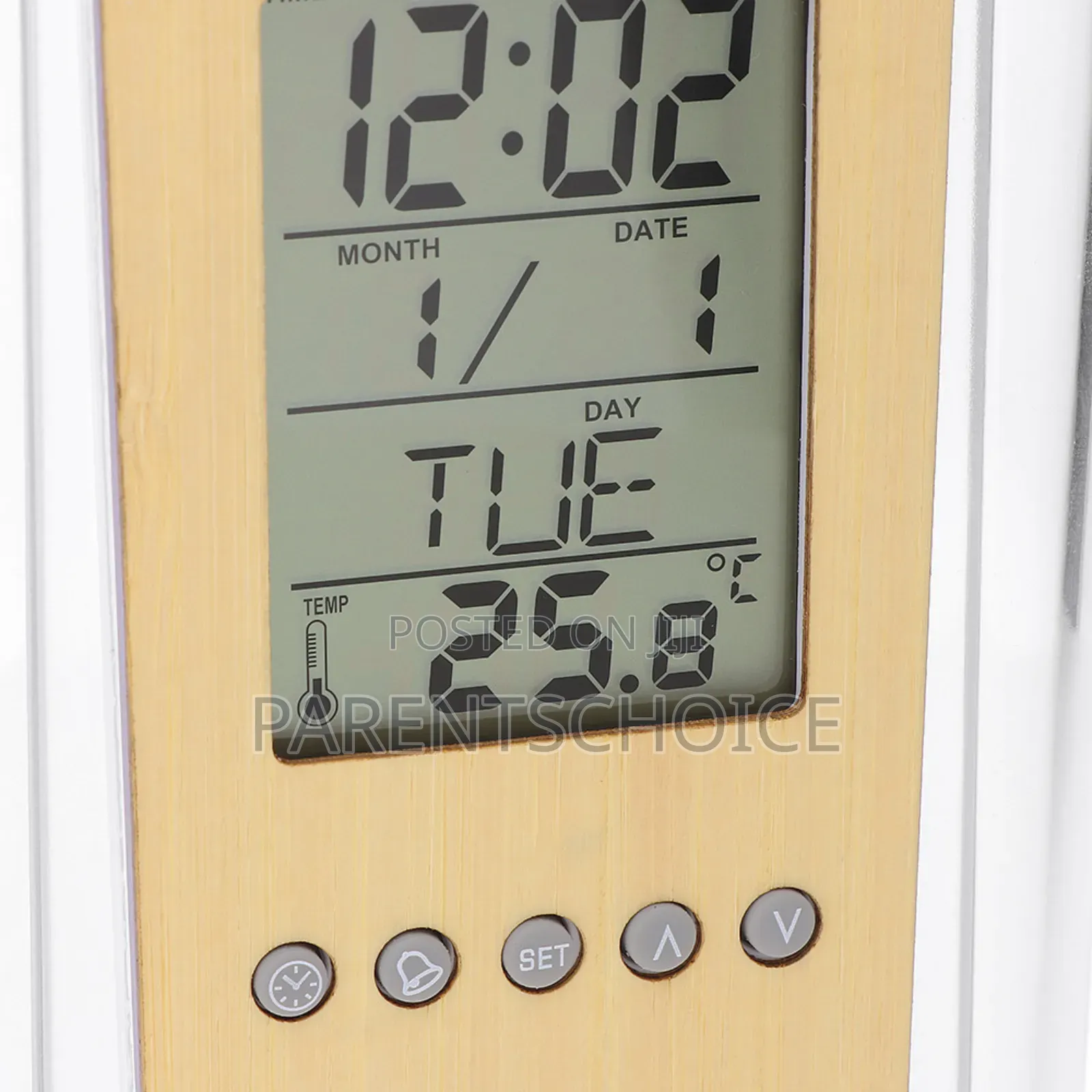 Desktop Digital Alarm Clock-Wooden Pen Stand With Clock