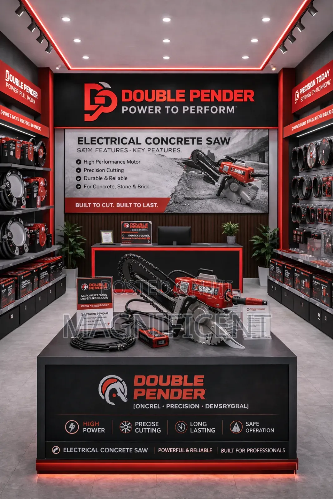 Double Pender Electrical Concrete Saw – High Power, Precision Profe