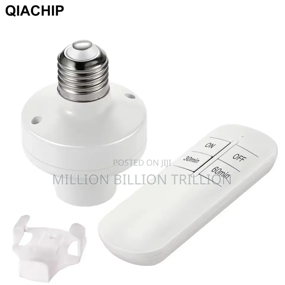 6pcs Remote Control Light Socket Lamp Holder With Timer