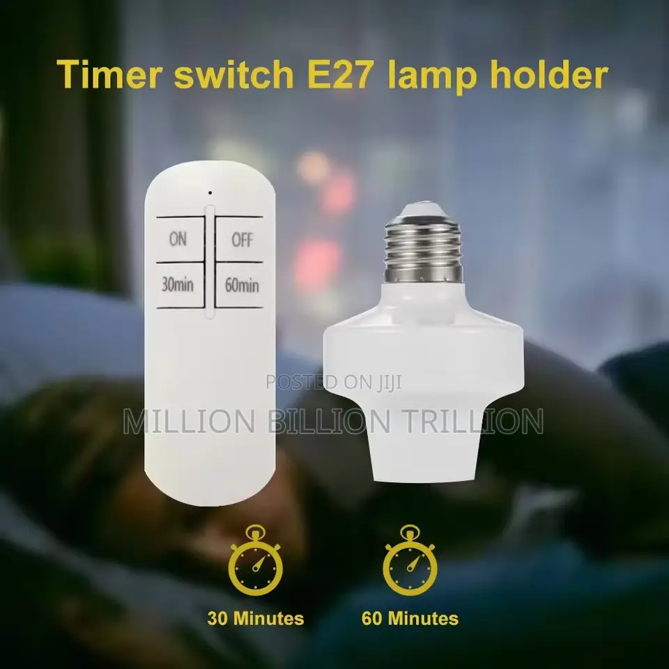 6pcs Remote Control Light Socket Lamp Holder With Timer