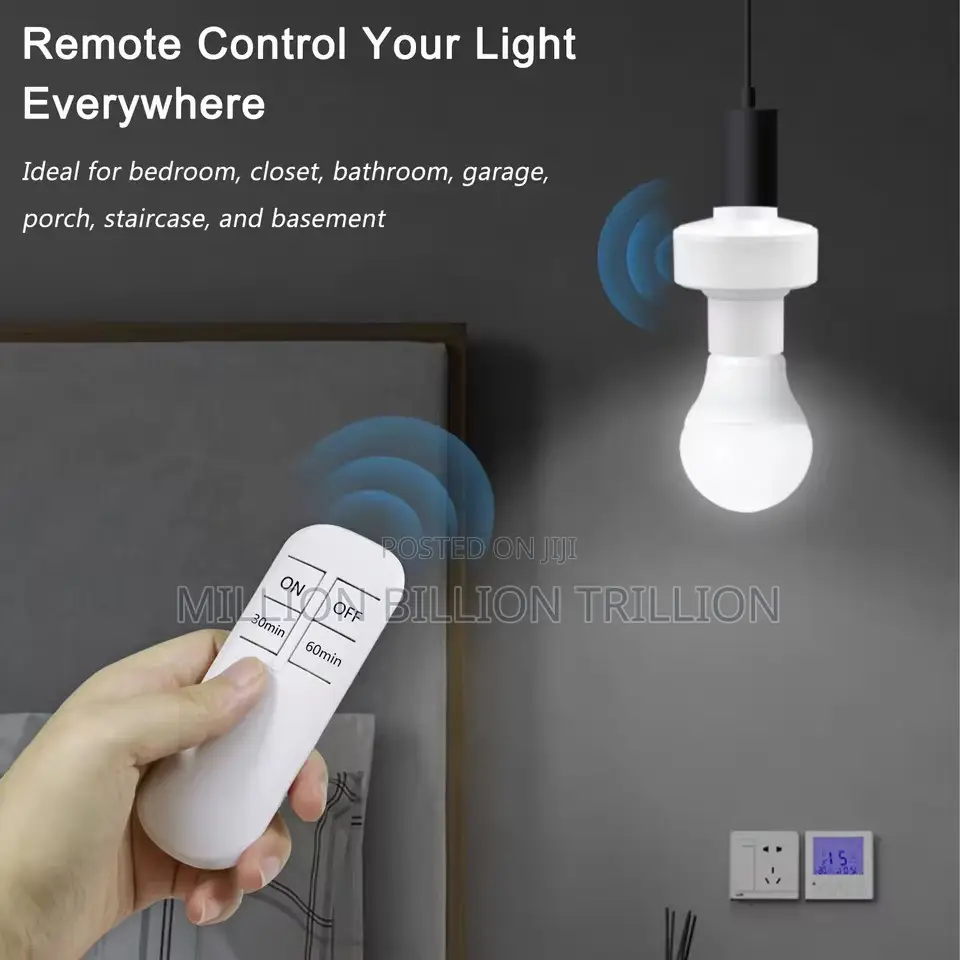 6pcs Remote Control Light Socket Lamp Holder With Timer