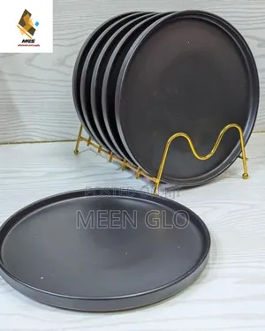 Quality 6pcs Black Ceramic Dinner Plates