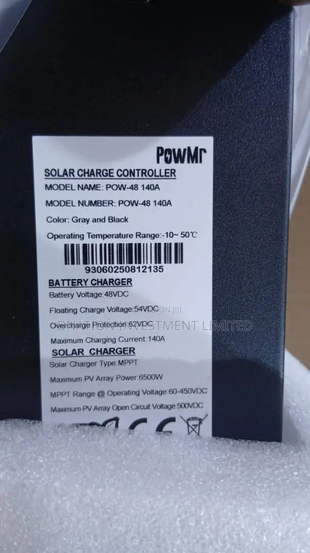 Powmr 140a MPPT Charge Controller (48v) – 500v / 6500w Pv Input