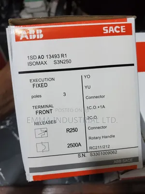 Abb Breaker 3pole 250amp
