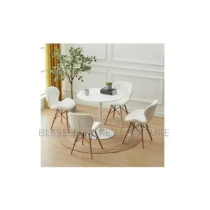 Dining Table Leather Chair With Wooden Leg(Set of 4)