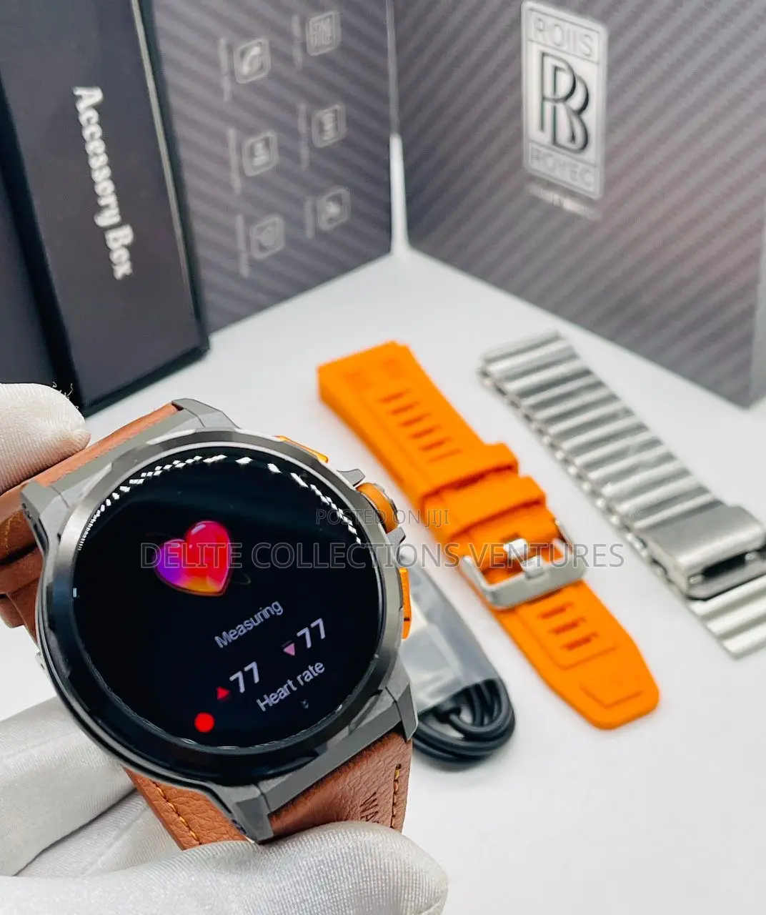 *Rolls Royce (Royec) Round Structured Waterproof Smartwatch