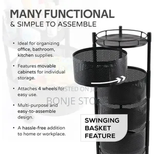 5 Layer Round Shape Kitchen Storage Rack, Rotating Rack, Fruit Basket