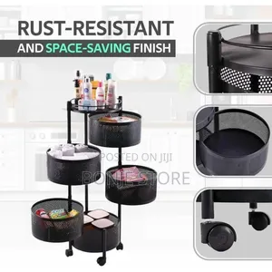 5 Layer Round Shape Kitchen Storage Rack, Rotating Rack, Fruit Basket