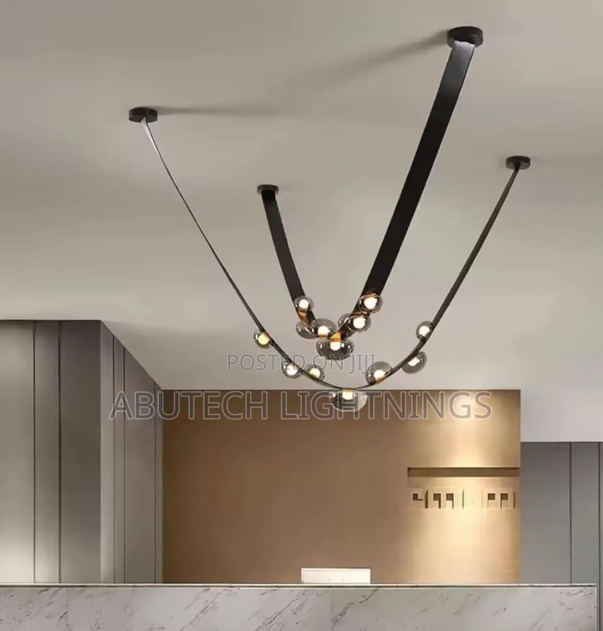Designer Leather Belt Chandelier