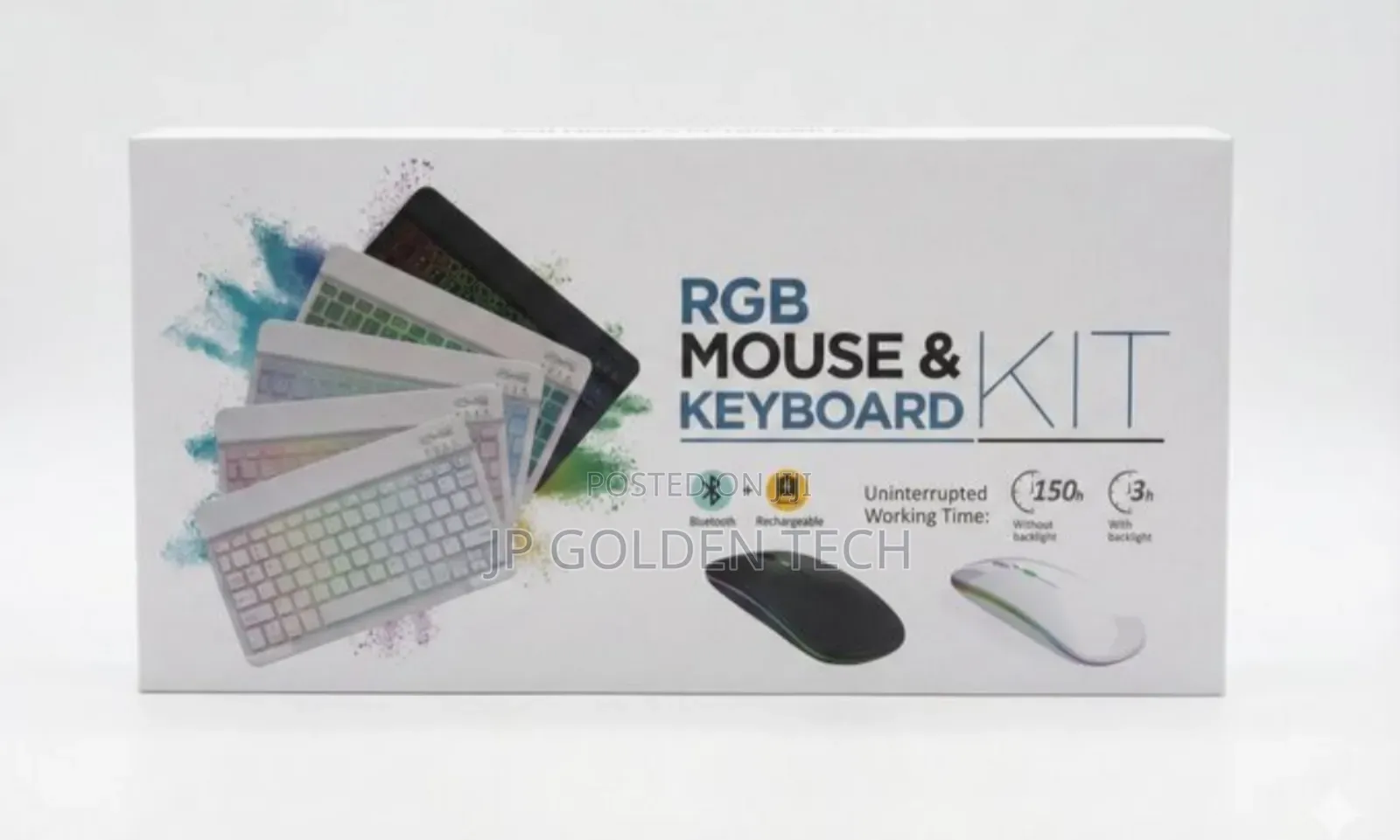 Rechargeable Backlit Bluetooth Keyboard Mouse Combo