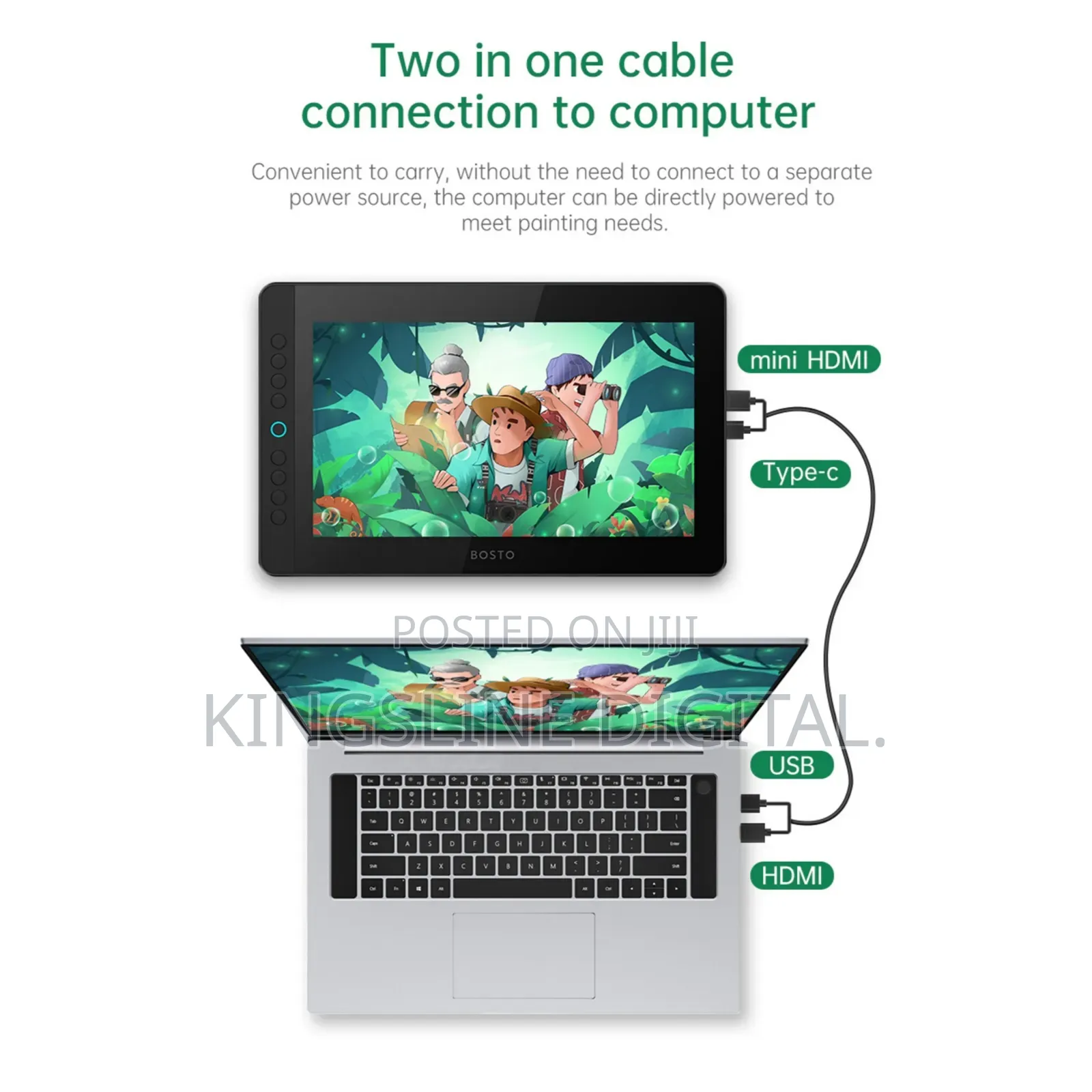 Bosto Bt-12hd Drawing Display Professional Graphics Tablet