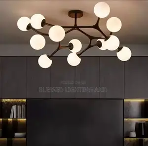 Nordic Chandelier Light by 12 Glasses for Living Room, Bedroom, Dinnin