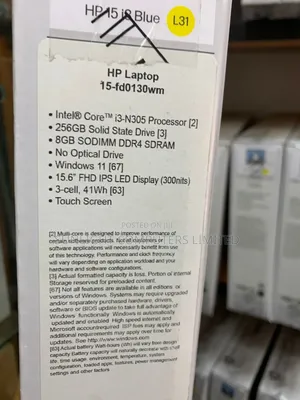 New Laptop HP 15 8GB Intel Core i3 SSD 512GB